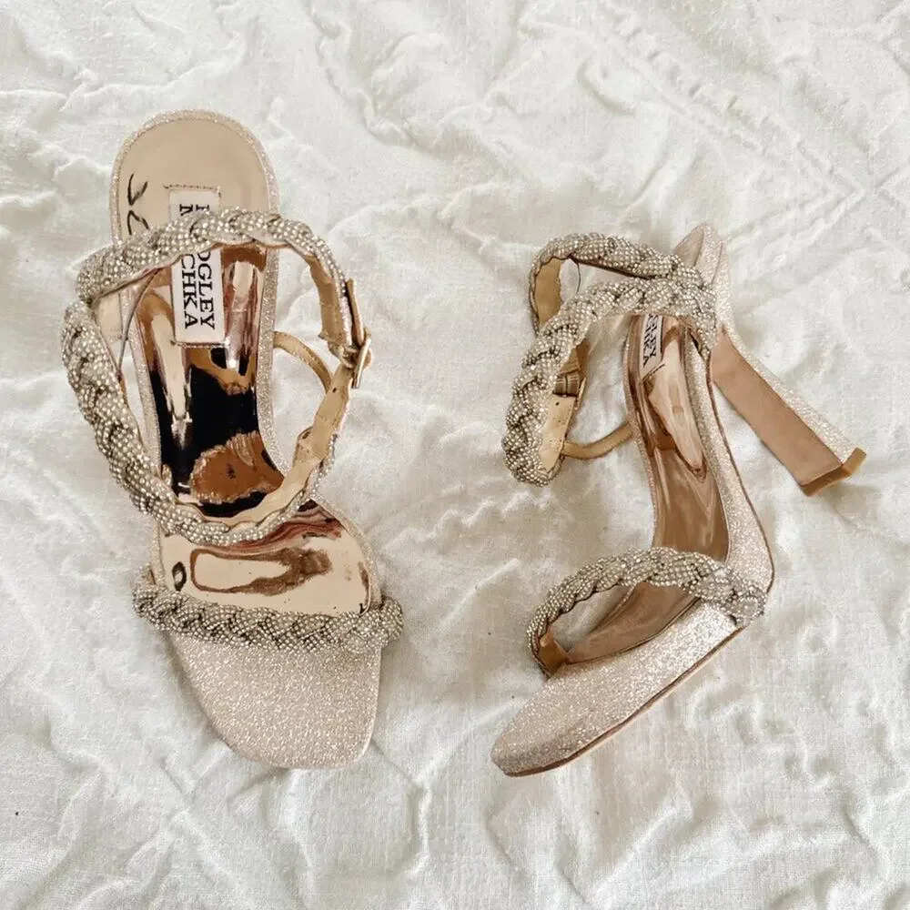 Badgley Miischka Fennel Braided Spool Heel Size 7.5